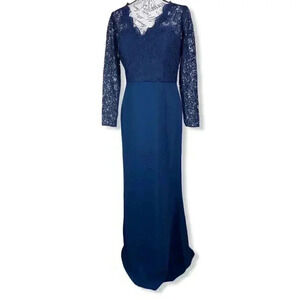 Dessy Collection Illusion-Back Lace Trumpet dress